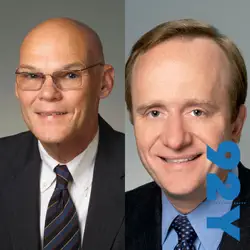 in the news with jeff greenfield at the 92nd street y featuring james carville and paul begala audiobook cover image