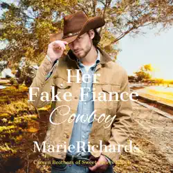 her fake fiance cowboy - a sweet clean marriage of convenience western romance audiobook cover image