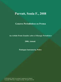 parratt, sonia f., 2008: generos periodisticos en prensa book cover image