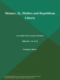 skinner, q., hobbes and republican liberty book cover image