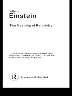 the meaning of relativity imagen de la portada del libro