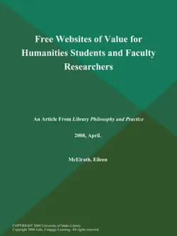free websites of value for humanities students and faculty researchers book cover image
