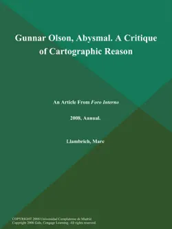 gunnar olson, abysmal. a critique of cartographic reason book cover image