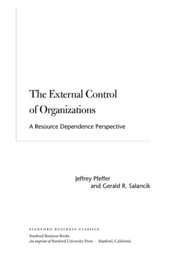 the external control of organizations book cover image