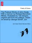The Poetical Works of John Keats. With a memoir by Richard Monckton Milnes. Illustrated by 120 designs, original and from the antique, drawn on wood by George Scharf, Jun. synopsis, comments