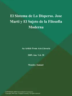 el sistema de lo disperso. jose marti y el sujeto de la filosofia moderna book cover image