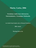 Marin, Carles, 2006: Periodismo Audiovisual. Informacion, Entretenimiento y Tecnologias Multimedia book summary, reviews and downlod