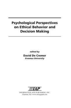 psychological perspectives on ethical behavior and decision making book cover image
