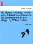 No Name: a drama, in four acts. Altered from the novel for performance on the stage. By Wilkie Collins. sinopsis y comentarios