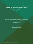 Black, Jeremy. Europe Since Seventies synopsis, comments