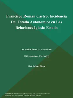 francisco roman castro, incidencia del estado autonomico en las relaciones iglesia-estado book cover image