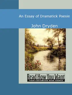 an essay of dramatick poesie book cover image