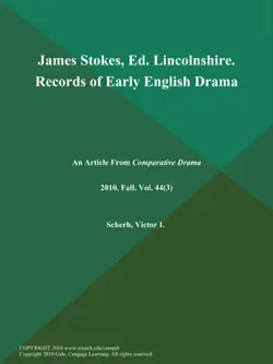james stokes, ed. lincolnshire. records of early english drama book cover image