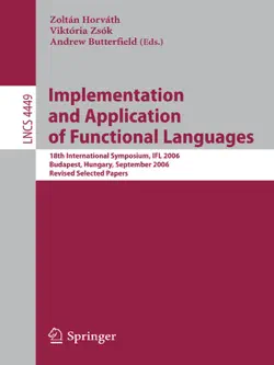 implementation and application of functional languages imagen de la portada del libro