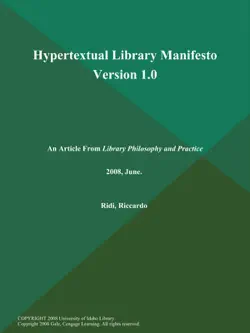 hypertextual library manifesto version 1.0 book cover image