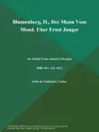 Blumenberg, H., Der Mann Vom Mond. Uber Ernst Junger synopsis, comments