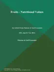 Fruits - Nutritional Values synopsis, comments