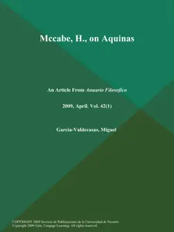 mccabe, h., on aquinas book cover image