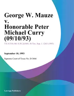 george w. mauze v. honorable peter michael curry book cover image