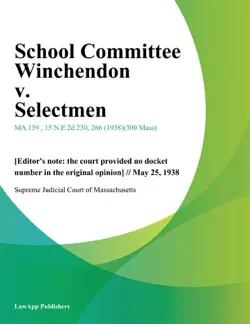 school committee winchendon v. selectmen book cover image