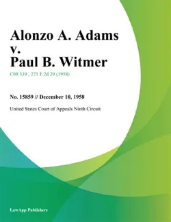 alonzo a. adams v. paul b. witmer book cover image