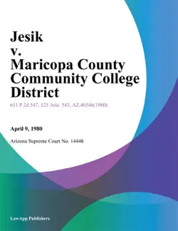 jesik v. maricopa county community college district book cover image