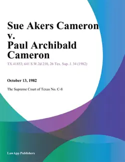 sue akers cameron v. paul archibald cameron book cover image