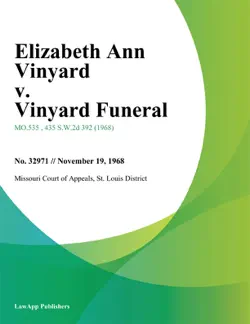 elizabeth ann vinyard v. vinyard funeral book cover image