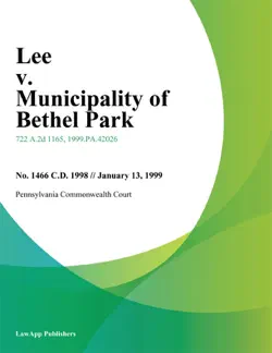 lee v. municipality of bethel park imagen de la portada del libro