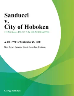 sanducci v. city of hoboken book cover image