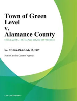 town of green level v. alamance county book cover image