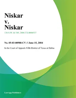 niskar v. niskar book cover image