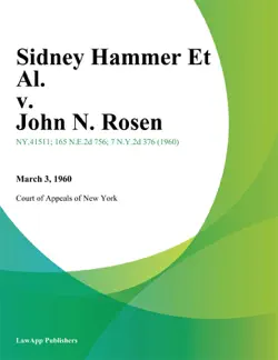 sidney hammer et al. v. john n. rosen book cover image