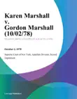 Karen Marshall v. Gordon Marshall synopsis, comments