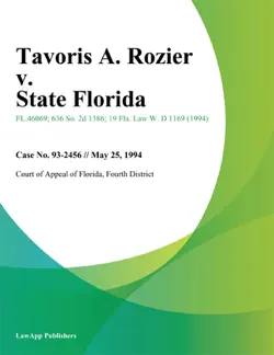tavoris a. rozier v. state florida book cover image