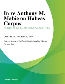 in re anthony m. mabie on habeas corpus book cover image
