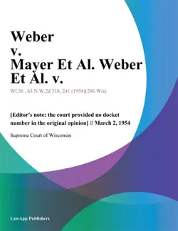 weber v. mayer et al. weber et al. v. book cover image