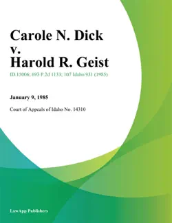 carole n. dick v. harold r. geist book cover image