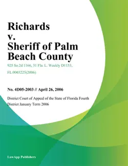 richards v. sheriff of palm beach county book cover image