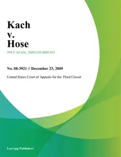 kach v. hose book cover image