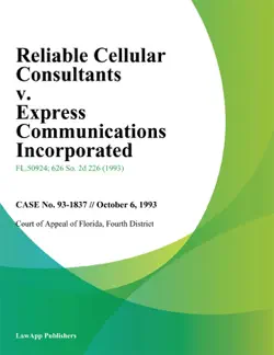 reliable cellular consultants v. express communications incorporated imagen de la portada del libro