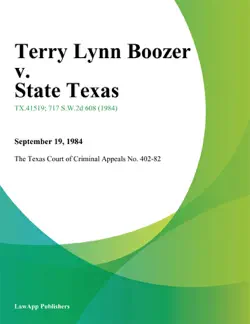 terry lynn boozer v. state texas book cover image