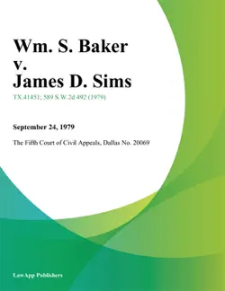 wm. s. baker v. james d. sims book cover image