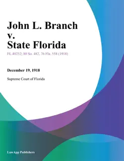 john l. branch v. state florida book cover image