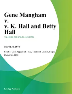 gene mangham v. v. k. hall and betty hall book cover image