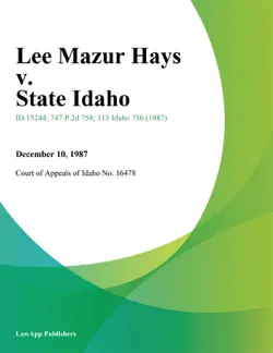 lee mazur hays v. state idaho book cover image