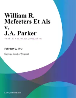 william r. mcfeeters et als v. j.a. parker book cover image