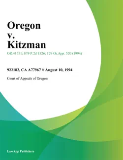 oregon v. kitzman book cover image