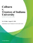 Colburn v. Trustees of Indiana University synopsis, comments