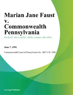 marian jane faust v. commonwealth pennsylvania book cover image